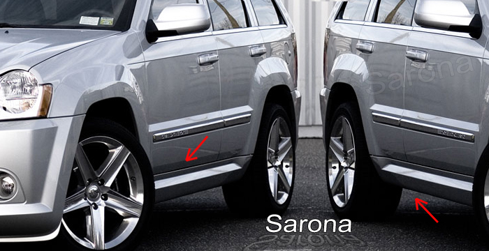 Custom Jeep Grand Cherokee Side Skirts  SUV/SAV/Crossover (2005 - 2010) - $490.00 (Part #JP-001-SS)